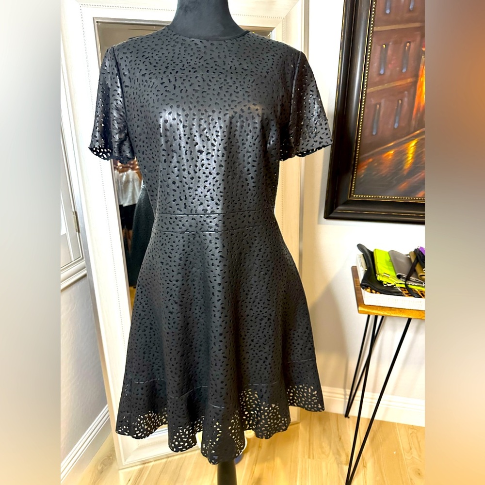 Michael Kors Black Leather Dress Size 10